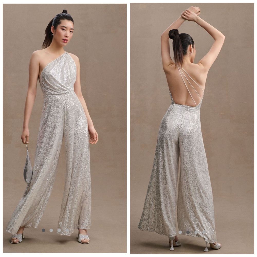BHLDN Zunilda Gutierrez Lincoln One‎ Shoulder Sequin Jumpsuit XS